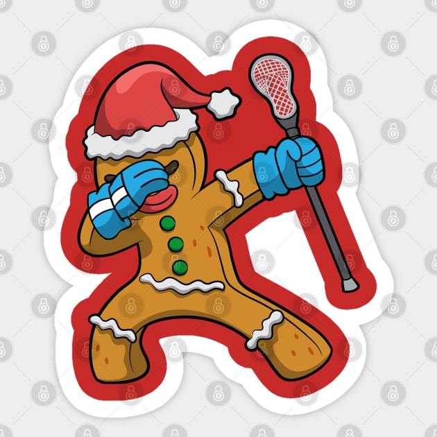 Lacrosse LAX Gingerbread Man Team Player Coach Sticker by E